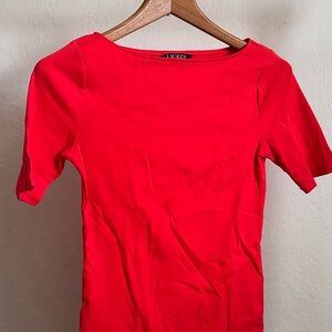 Lauren Ralph Lauren Bright Red Short Sleeve Top